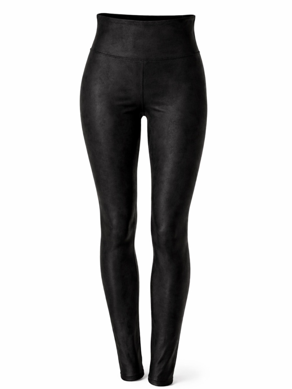 Spanx Faux Leather Shiny Leggings Black High Waist Slimming Size Large